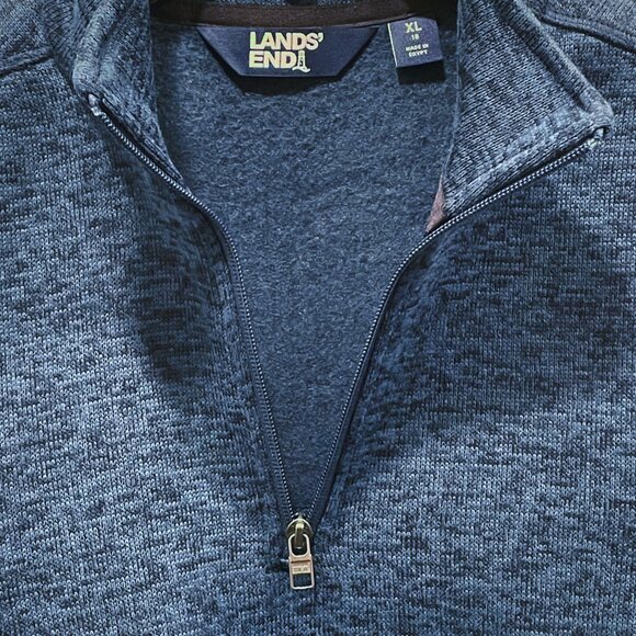 Sweater Fleece Quarter Zip Pullover — Blue Heather — Women’s XL — NEW - Picture 4 of 6